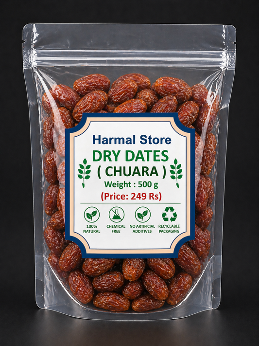 Harmal Store Dry Dates (Chuara) 500g, Premium Natural Dried Dates, Healthy Energy-Rich Dry Fruit Snack
