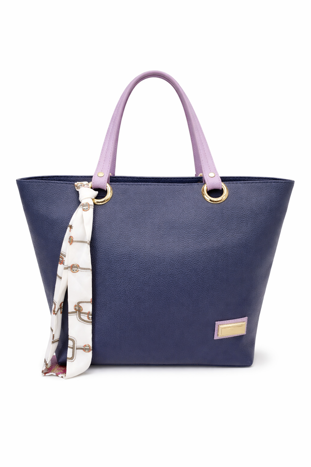 Two Tone Tote Bag for Women, Faux Leather Shoulder Handbag with Multiple Interior Pockets