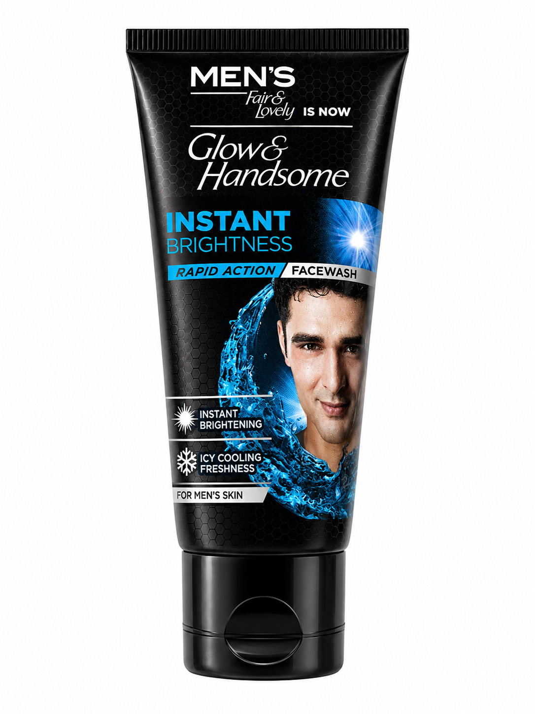 Men's Glow & Handsome Fairness Face Wash, Deep Cleansing & Oil Control Face Wash for Men, Refreshing Menthol Formula with Niacinamide & Glycerin, Daily Facial Cleanser, 50g