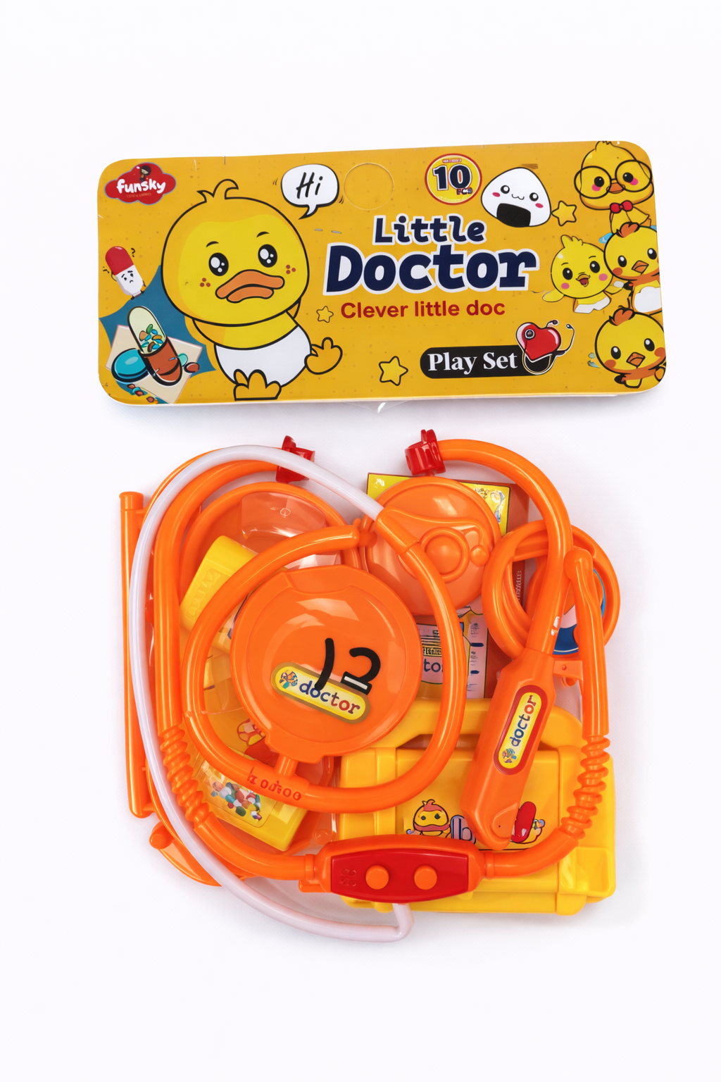 Little Doctor Toy Set for Kids (10 Pieces) | Pretend Play Medical Kit with Stethoscope, Injection & Tools