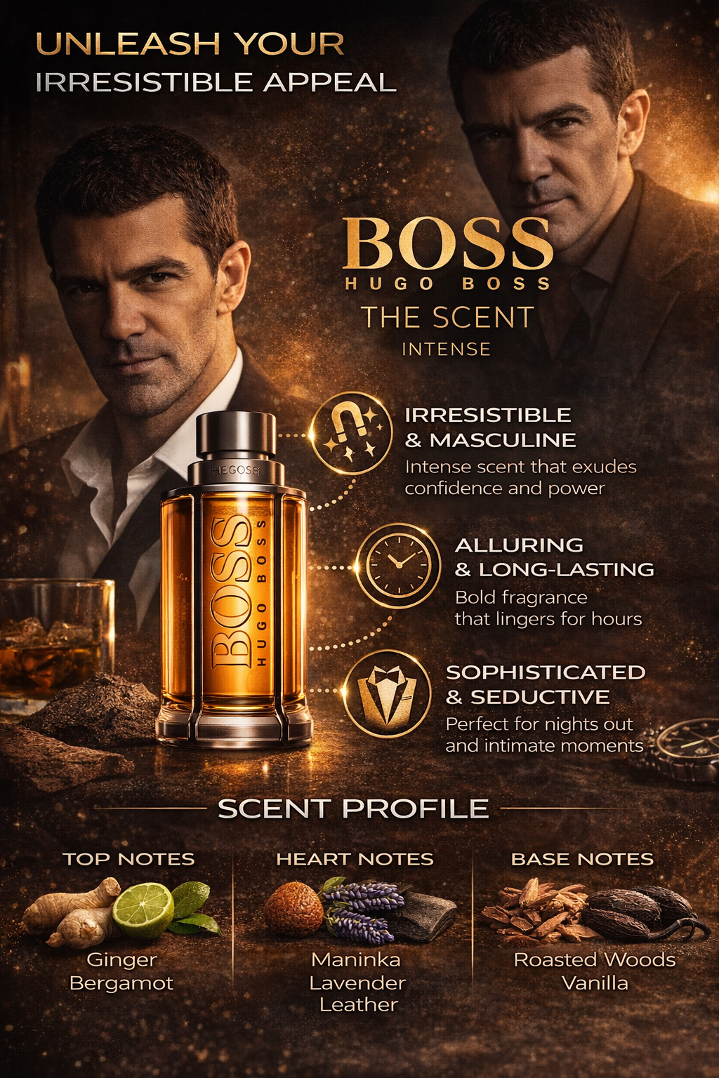 Hugo Boss The Scent Intense Eau De Parfum for Men – Long Lasting Warm Spicy Woody Fragrance | Premium Designer Perfume | Evening & Night Wear