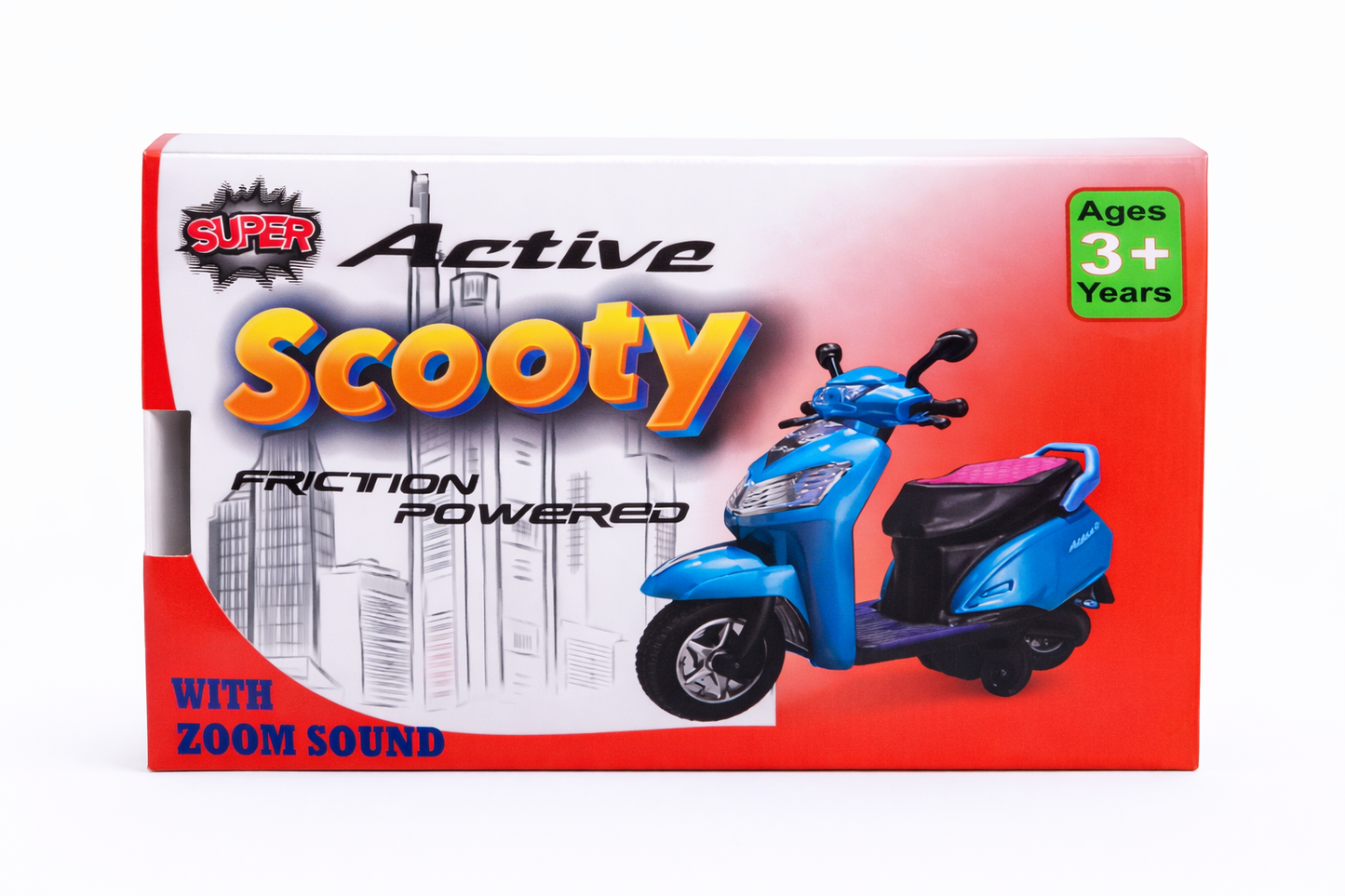 Friction Powered Toy Scooter for Kids (3+ Years) – Push & Go Scooty Bike with Sound Effects, No Battery Toy, Mini Motorcycle Toy for Boys & Girls