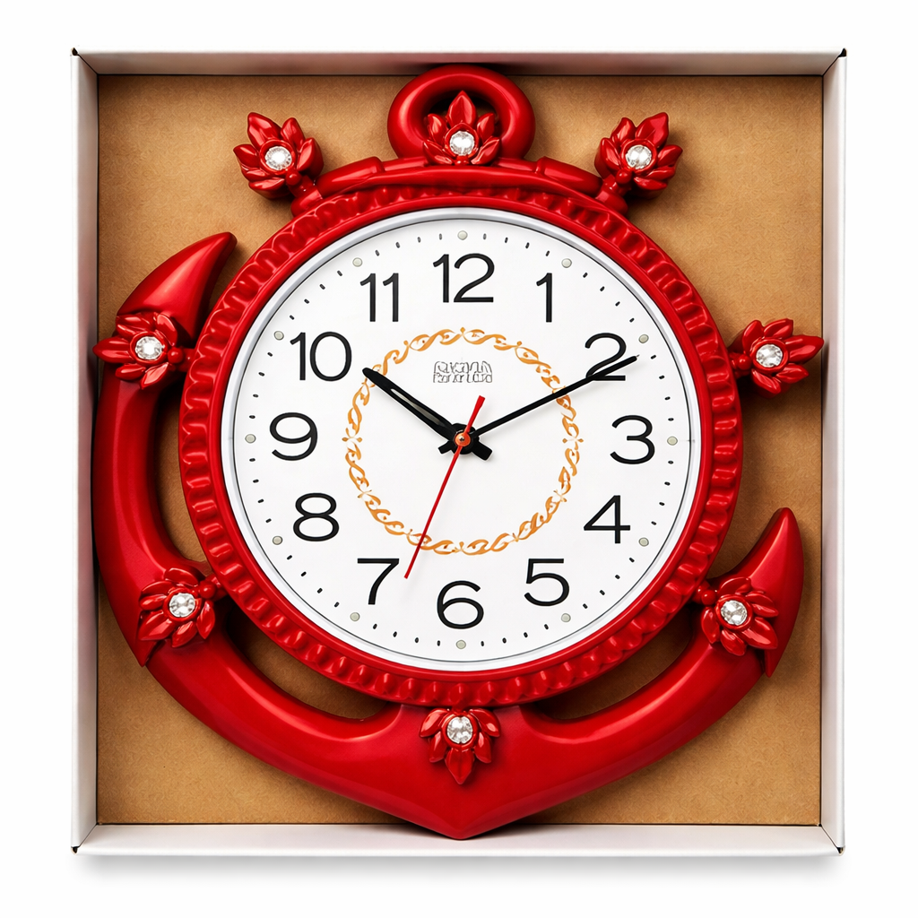 Designer Crystal Wall Clock with Arabic Numbers | Battery Operated, Noiseless Clock for Living Room & Bedroom