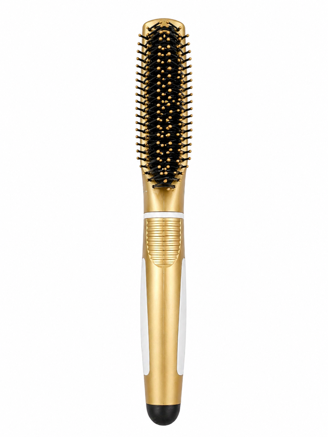 V&G Professional Ionic Hair Straightening Brush – Fast Heating Ceramic Bristles with Anti-Scald Design – 360° Swivel Cord, Gold & White