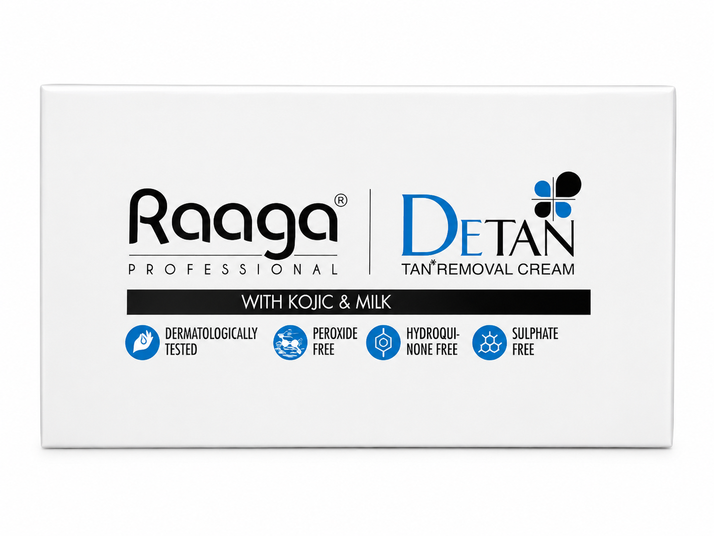 Raaga Professional De-Tan Cream with Kojic Acid & Milk – Tan Removal Cream for Face & Neck, Skin Brightening & Nourishing Formula, 72g (6 x 12g)
