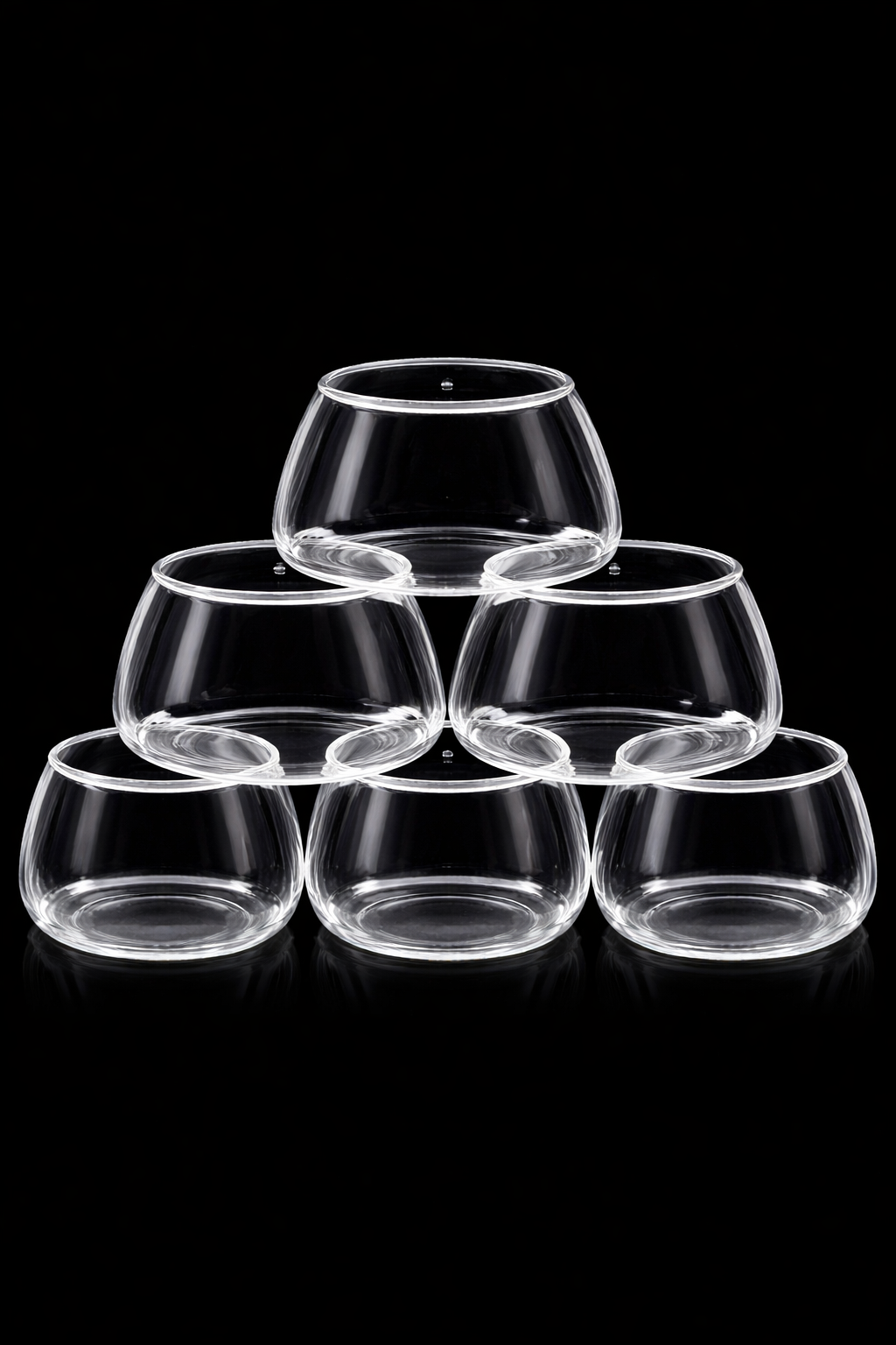 Clear Glass Bowls Set of 6 – Transparent Serving Bowls for Snacks, Desserts & Dips – Durable, Lightweight, Multipurpose Kitchen Bowls for Home & Dining