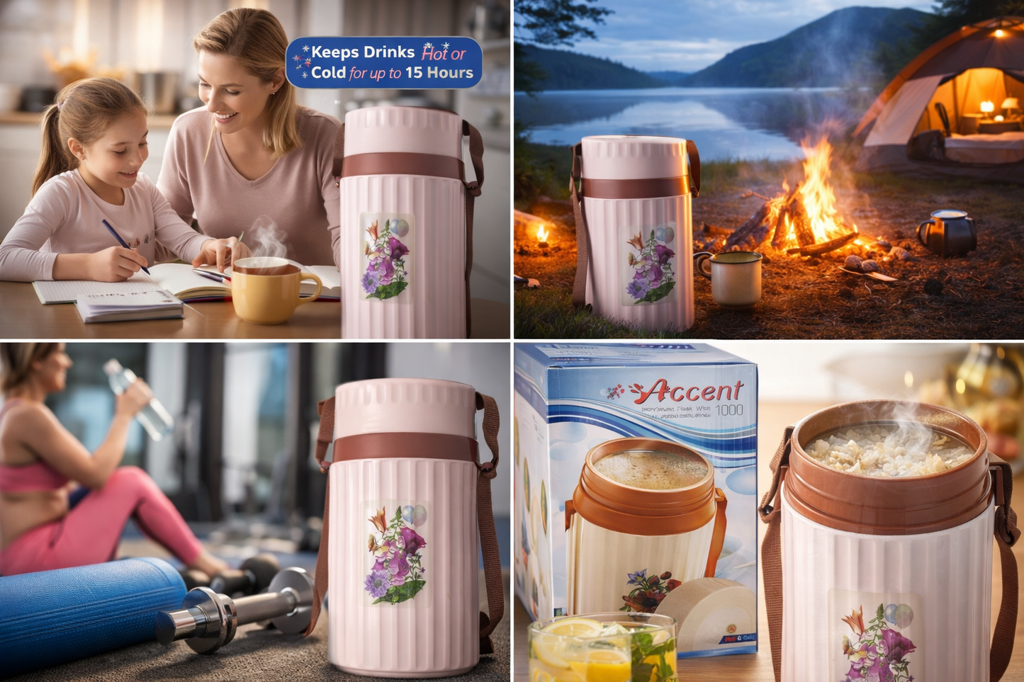 Accent 10L Insulated Water Jug with Stainless Steel Inner | Hot & Cold Water Dispenser with Strap