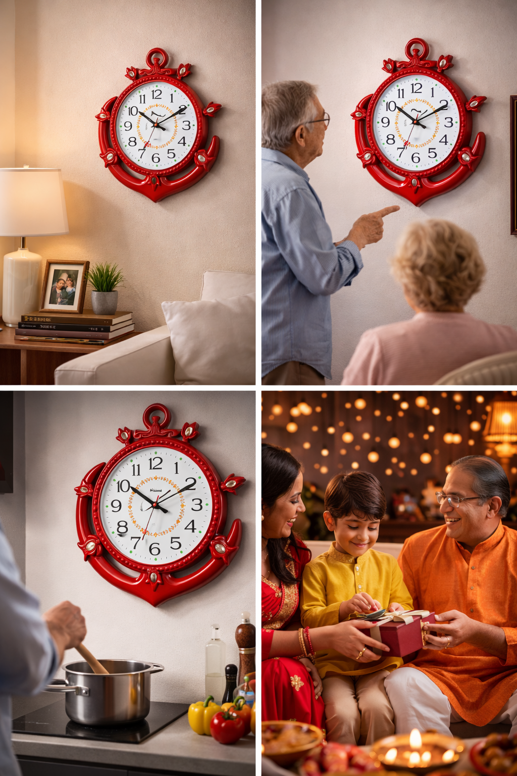 Designer Crystal Wall Clock with Arabic Numbers | Battery Operated, Noiseless Clock for Living Room & Bedroom