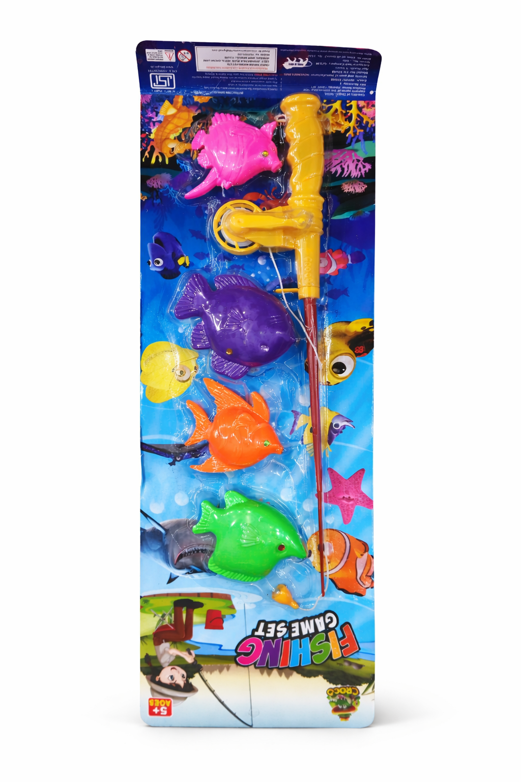 Fishing Game Toy Set for Kids with Magnetic Fishing Rod & 5 Floating Fish, Colorful Water Play Toy, Bath Toy for Boys & Girls (Ages 3+)
