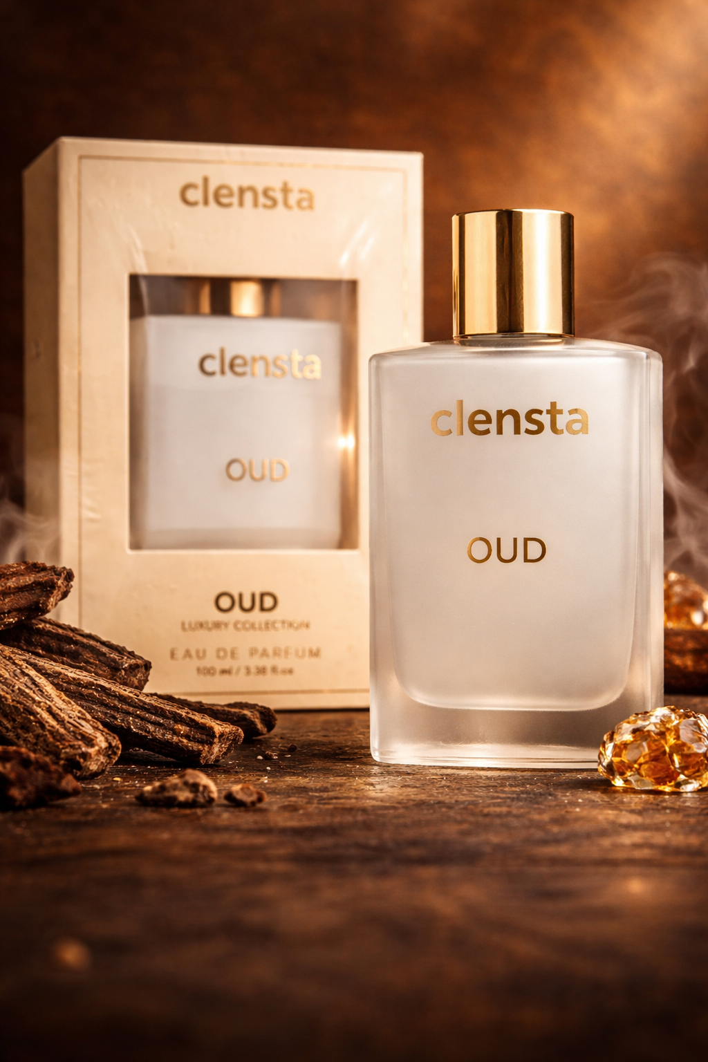 Clensta Oud Eau De Parfum for Men & Women, Long Lasting Luxury Oud Perfume Spray, Premium Unisex Fragrance, 100ml