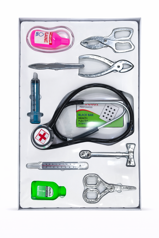 Doctor Play Set for Kids (8 Pieces), Medical Kit Toy with Stethoscope, Syringe & Tools, Pretend Doctor Set for Boys & Girls (Ages 3+)