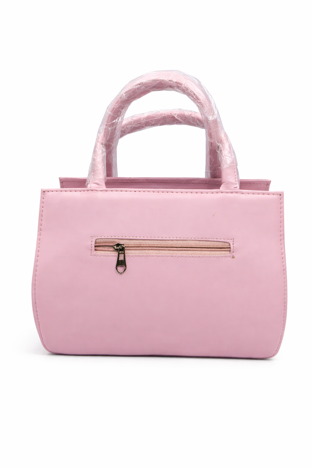 Harmal Store Women’s Blush Pink Faux Leather Handbag | Elegant Top Handle Purse with Gold-Tone Hardware