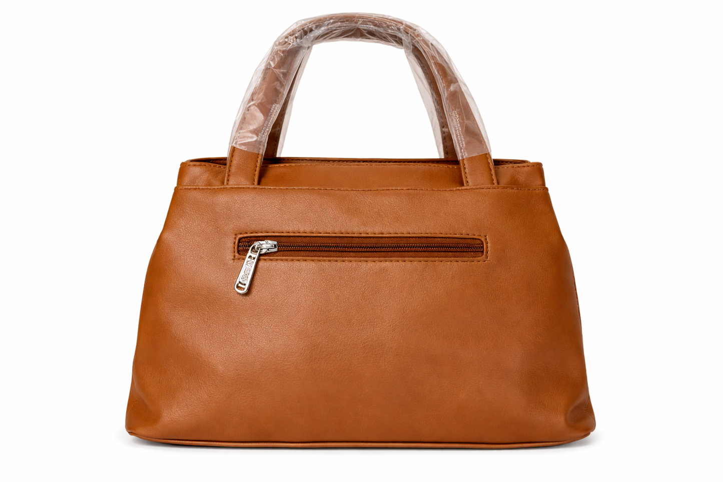 BAGITTO Women's Brown Handbag, Premium PU Leather Tote Purse with Zipper Pocket and Metal Logo