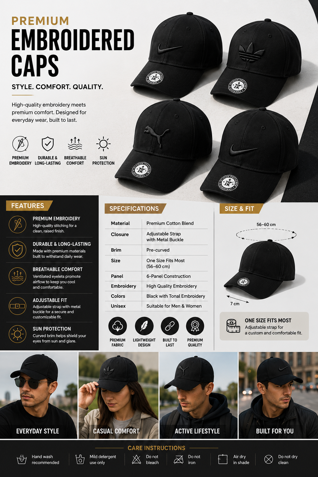 Unisex Casual Outdoor Cap for Travel, Running & Daily Wear 1 PEACE