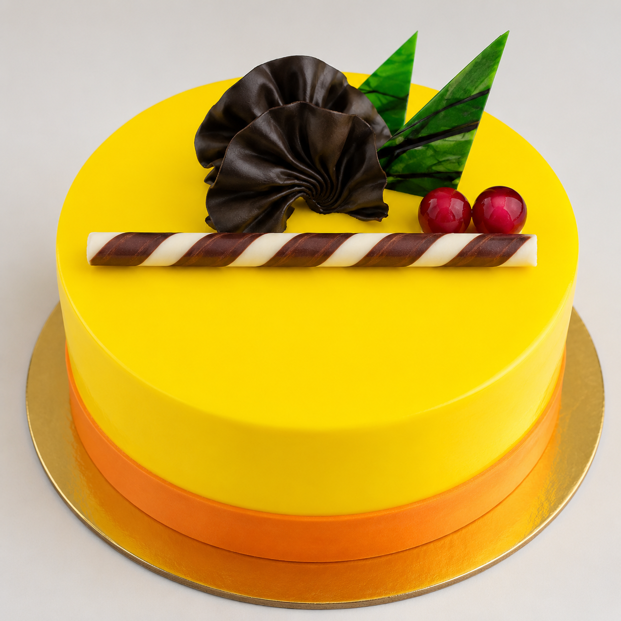 Premium Mango Cake (350 grams) | Fresh Mango Cream Cake | Yellow Mirror Glaze Cake | Birthday Cake | Anniversary Cake | Celebration Cake