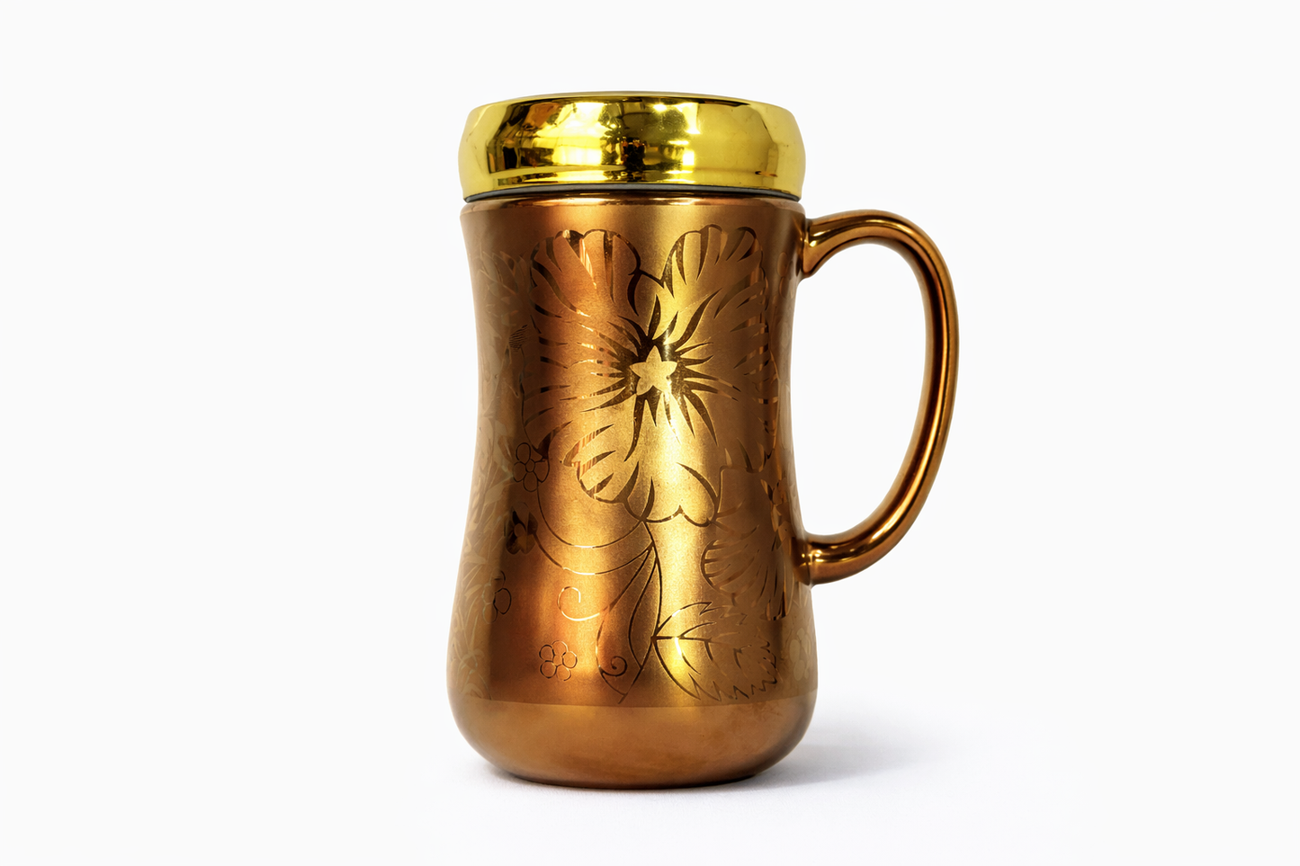Gold Stainless Steel Insulated Mug with Lid | Double Wall Vacuum Coffee & Tea Mug