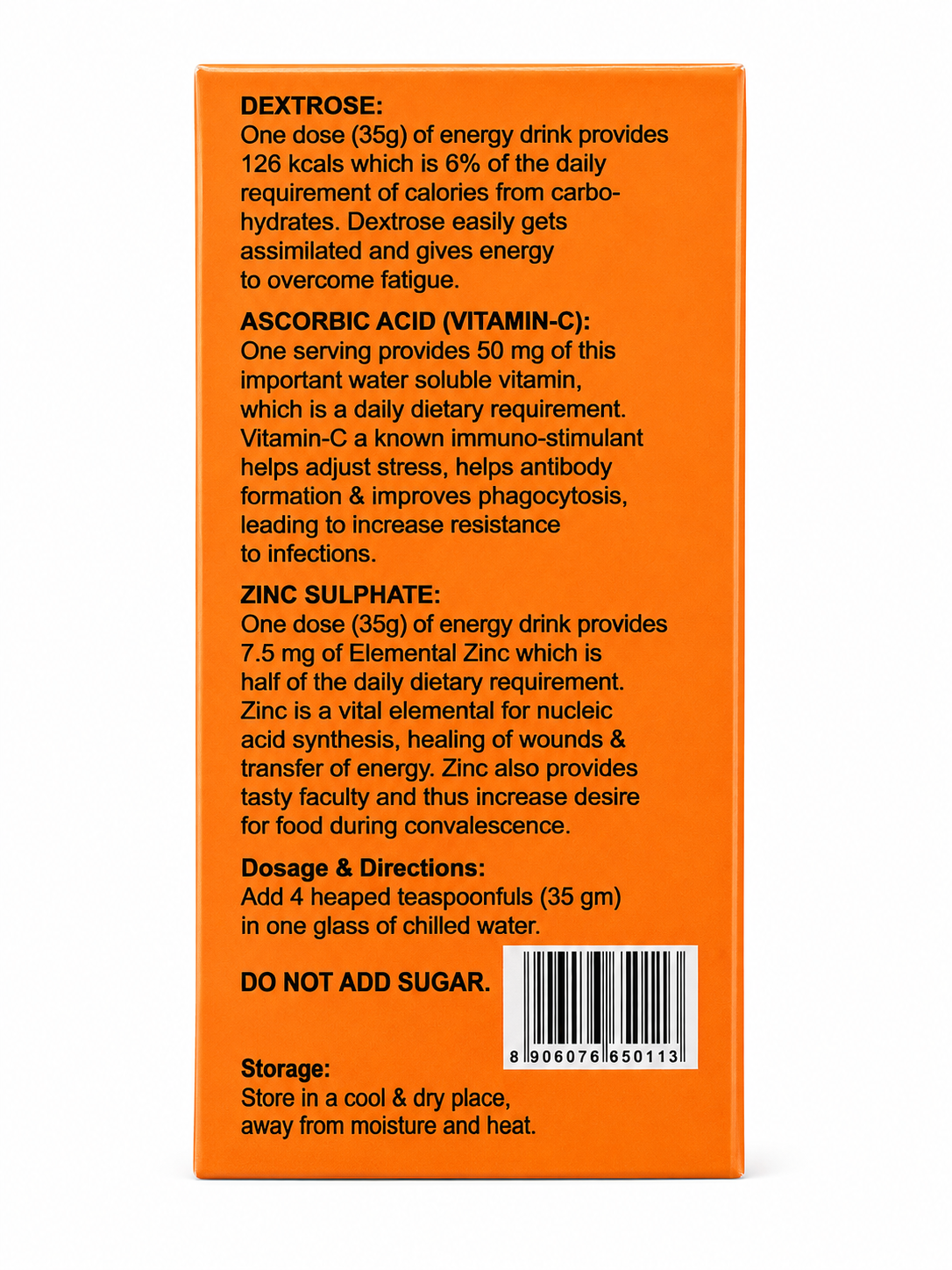 Riemann Energy Refreshing Orange Drink Powder 500g | With Vitamin C & Zinc | Dextrose & Sucrose | Orange Flavour Energy Drink Mix | Easy to Prepare