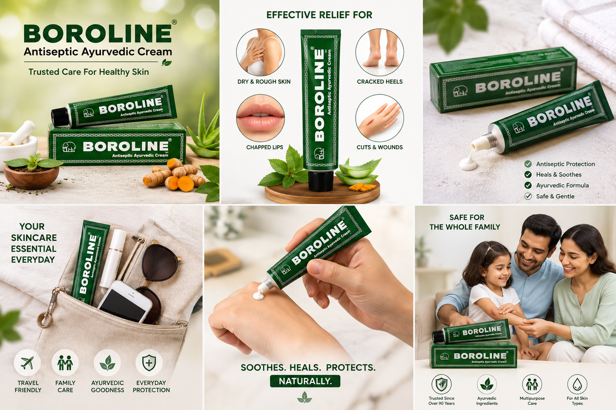 Boroline Antiseptic Ayurvedic Cream | Multi-Purpose Skin Care Cream for Dry, Rough & Chapped Skin | For Face, Hands & Body | Suitable for Men, Women & Children