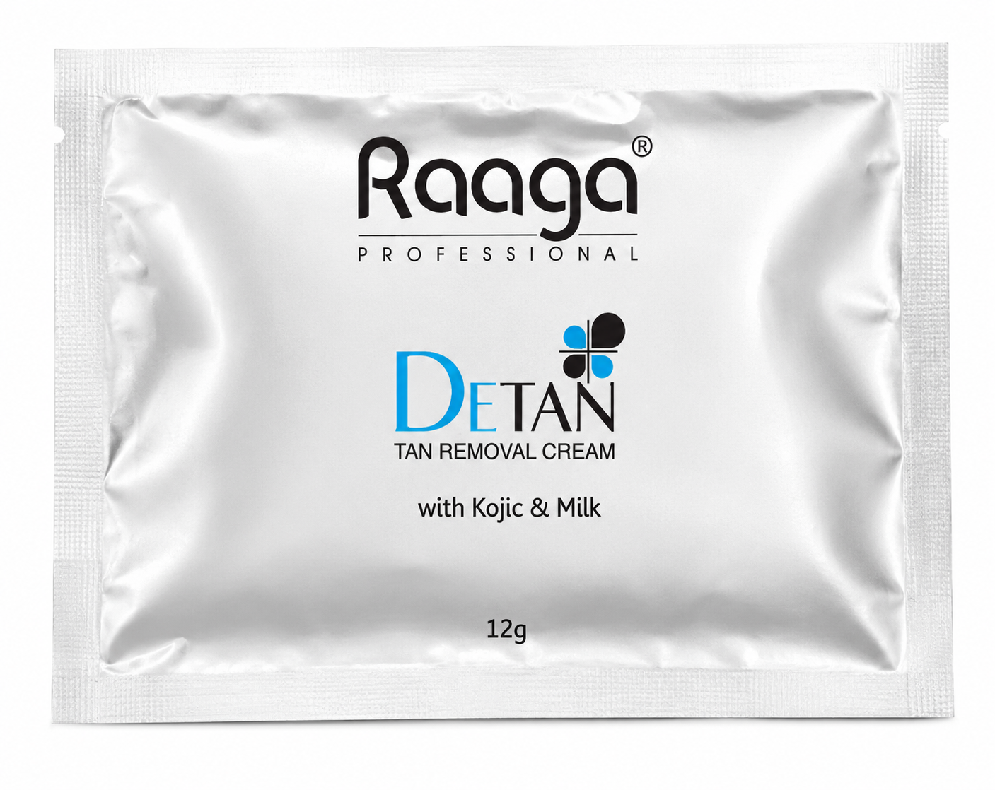 Raaga Professional De-Tan Cream with Kojic Acid & Milk – Tan Removal Cream for Face & Neck, Skin Brightening & Nourishing Formula, 72g (6 x 12g)
