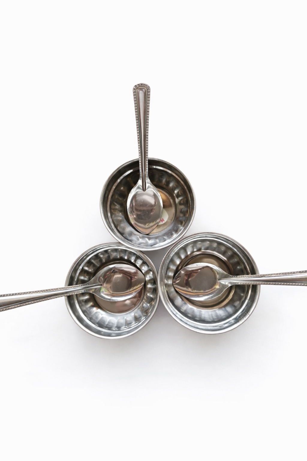 Stainless Steel Bowl & Spoon Set (3 Bowls + 3 Spoons) | Food Grade, Rust-Resistant, Durable & Lightweight