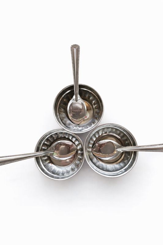Stainless Steel Bowl & Spoon Set (3 Bowls + 3 Spoons) | Food Grade, Rust-Resistant, Durable & Lightweight