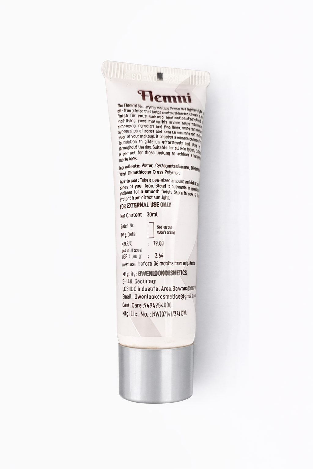 Fhermi Flawless Makeup Primer 30ml | Oil-Free Face Primer for Smooth Skin