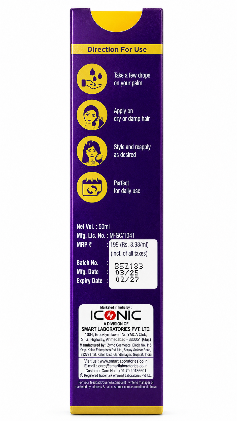 Signet Hair Serum SPF 30 | 5-in-1 Hair Care Serum for Frizz Control, Sun Protection, Shine & Nourishment | Lightweight Non-Sticky Hair Serum for Men & Women | 50 ml