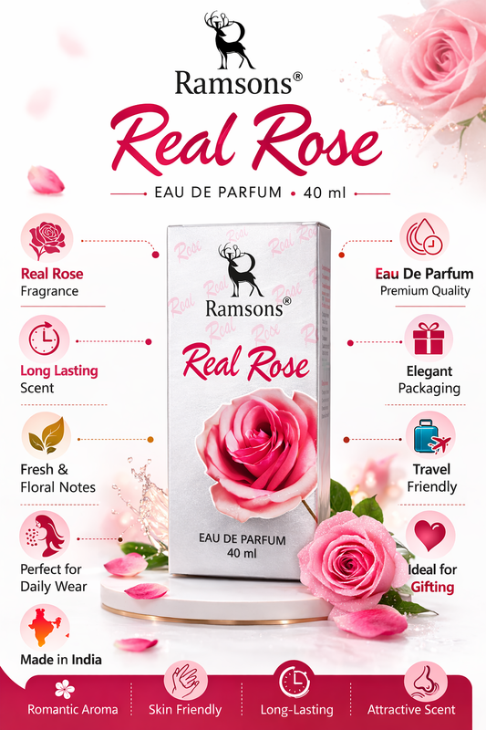 Ramsons Real Rose Eau De Parfum 40 ml | Long Lasting Floral Perfume for Women