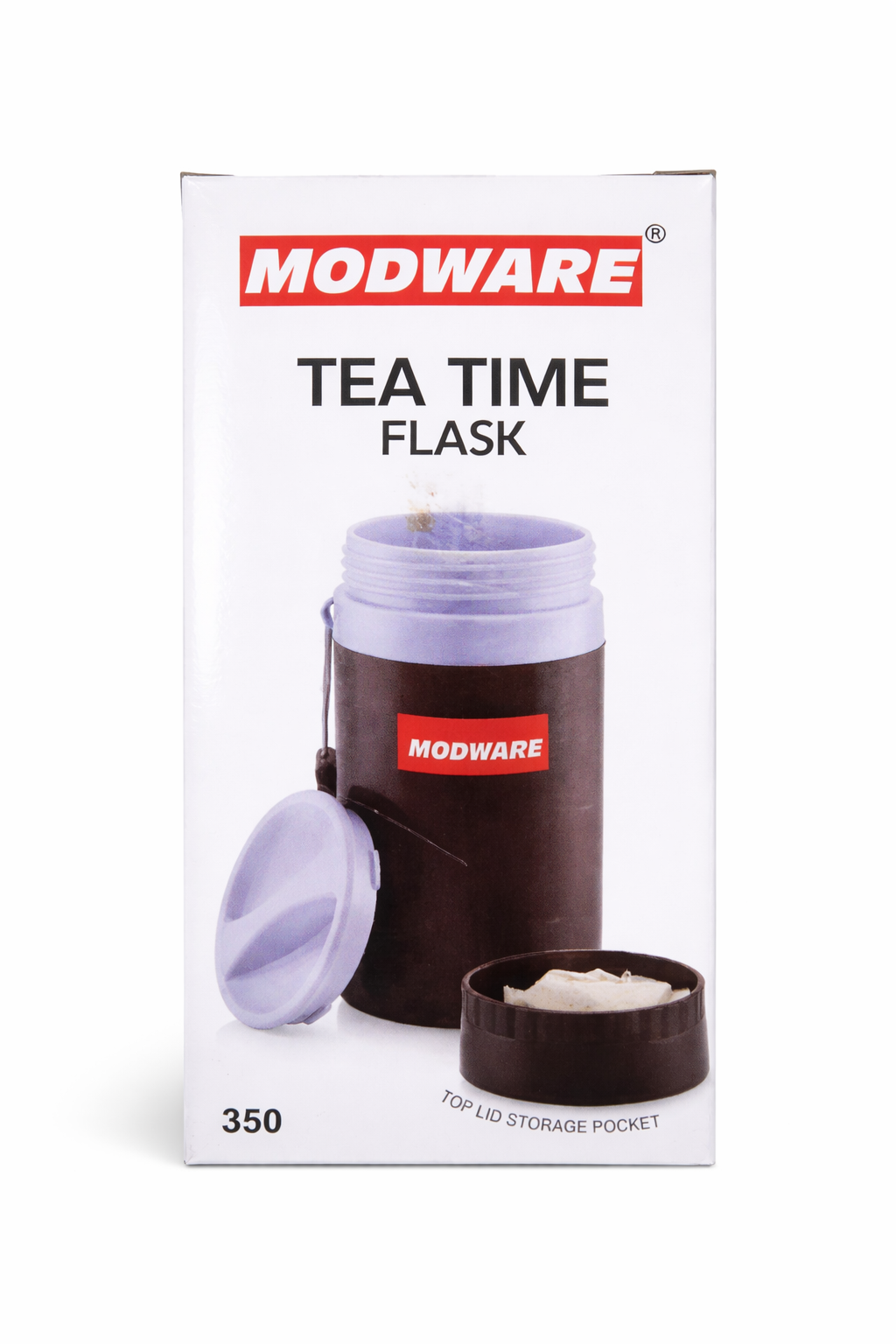 Modware Tea Time Flask 350ml – Stainless Steel Insulated Thermos Bottle with Storage Lid