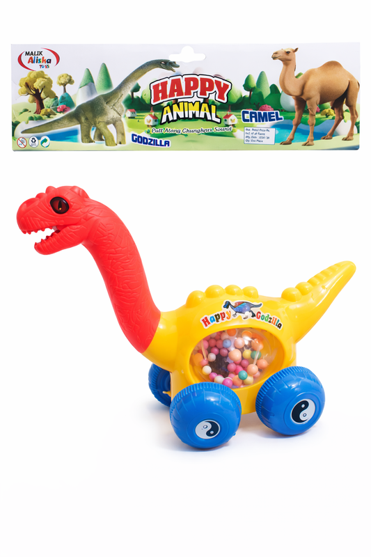 Dinosaur Pull Along Toy for Kids 3+ Years, Beads Spinning Dino Toy with Wheels, No Battery Walking Toy, Educational Toddler Toy for Boys & Girls