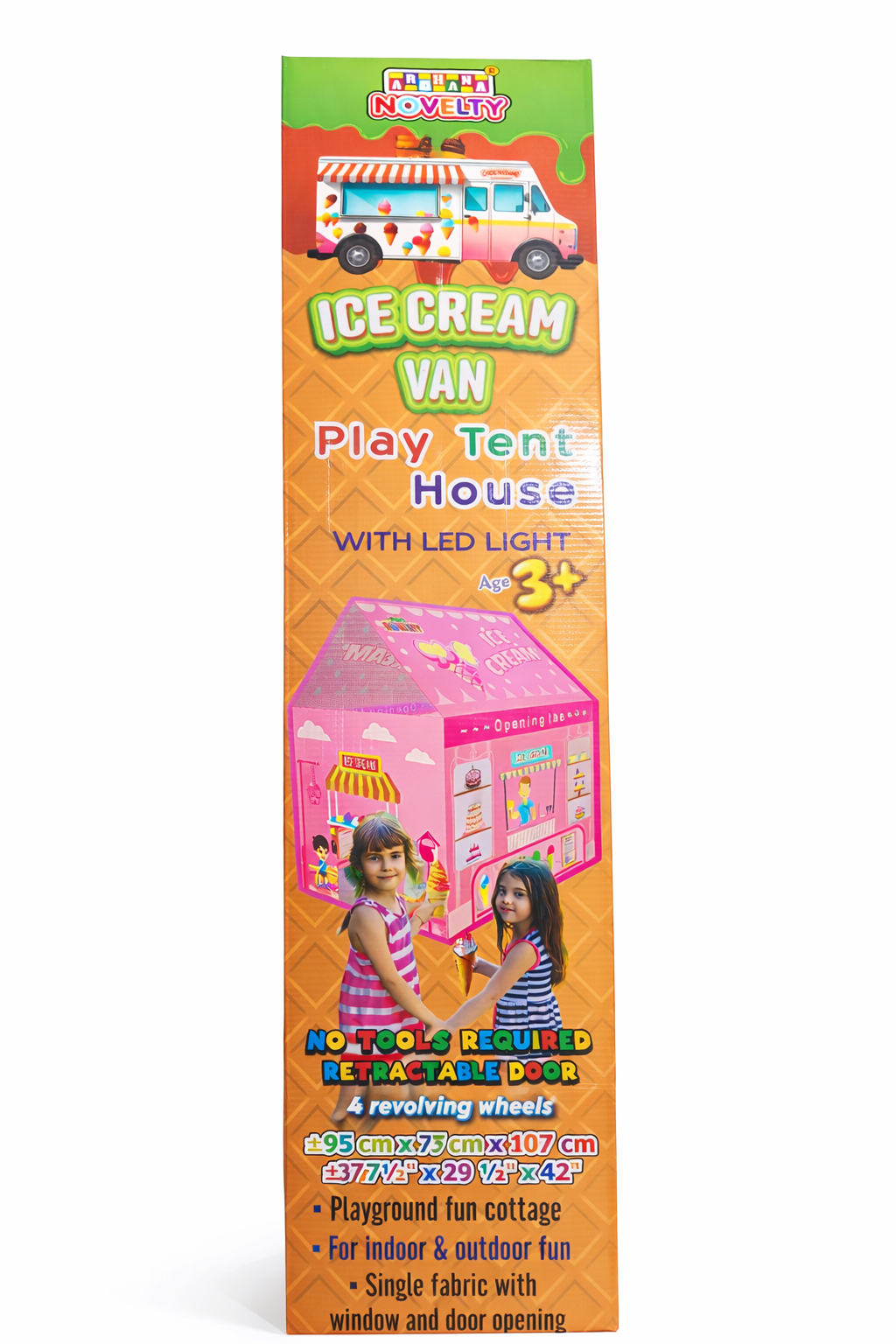 Ice Cream Van Kids Play Tent House with LED Lights | Indoor Outdoor Playhouse for Kids