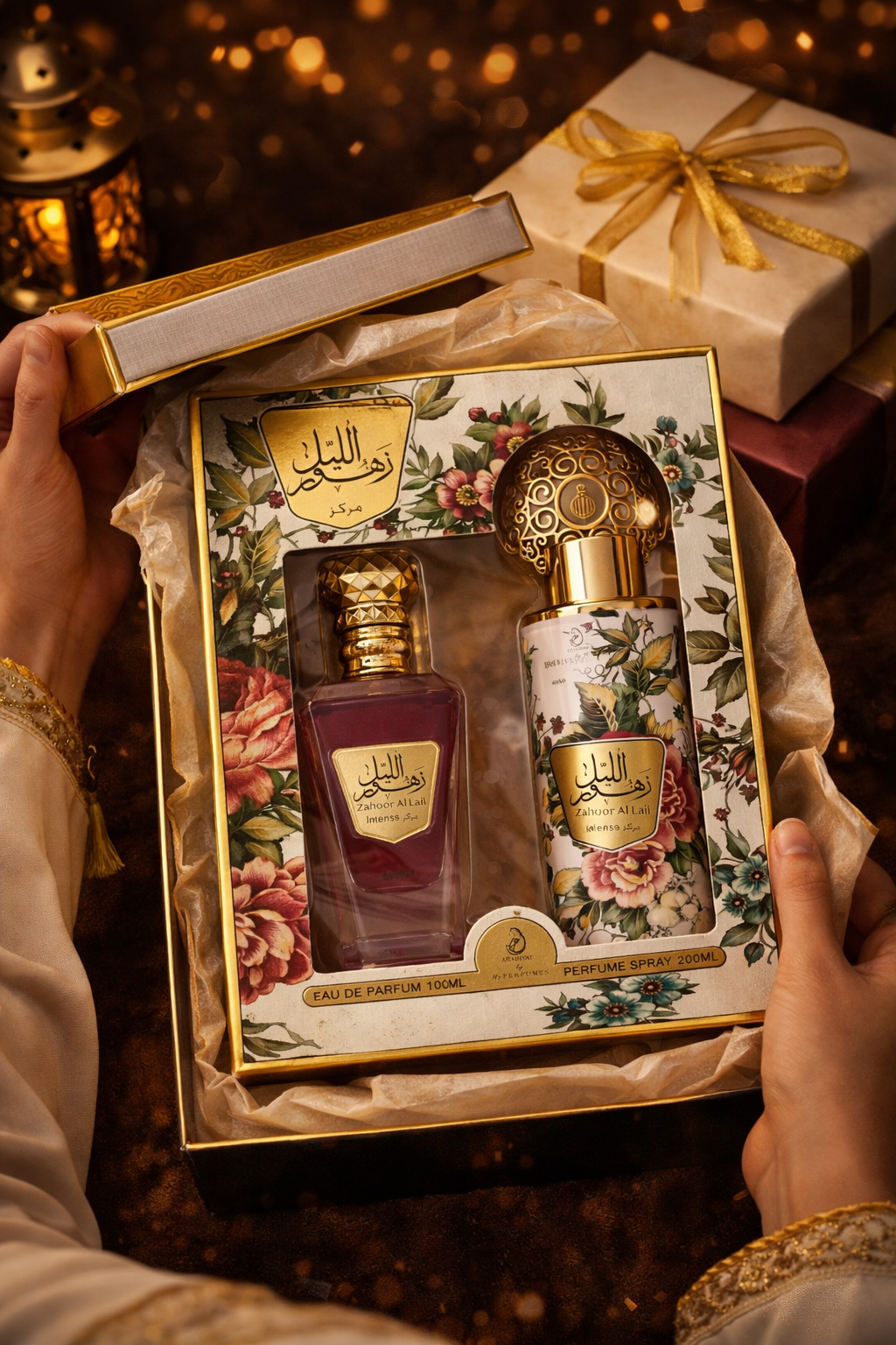 Premium Arabic Perfume Gift Set – Zahoor Al Lail Eau De Parfum (100ml) + Perfume Spray (200ml)