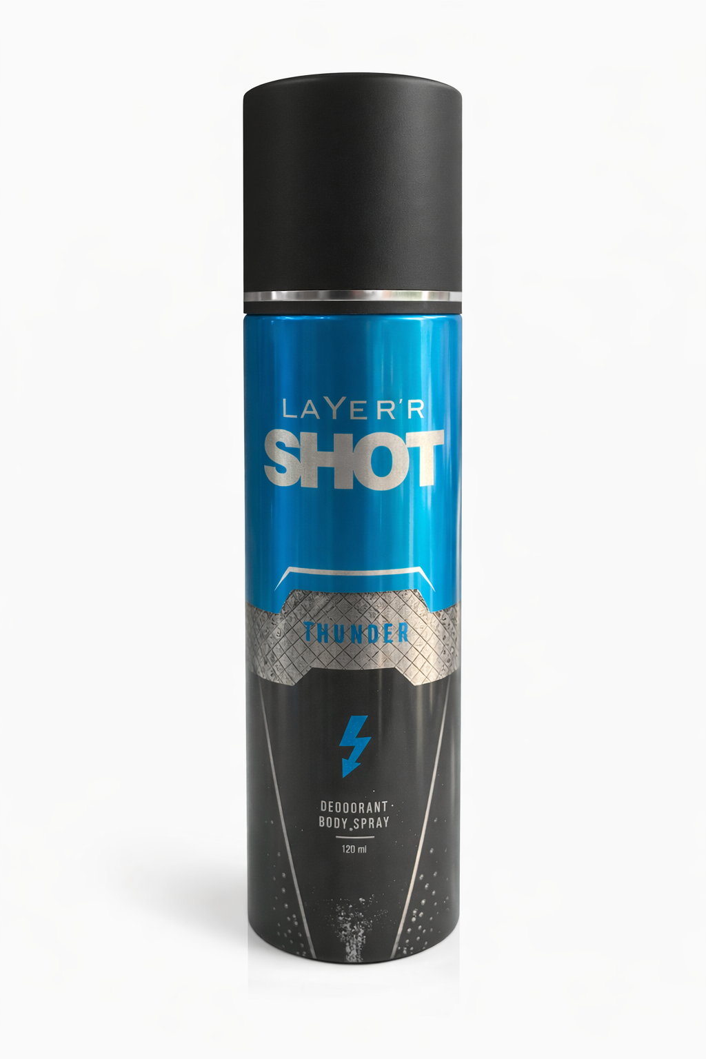 Layer’r Shot Thunder Deodorant Body Spray for Men, Long Lasting Freshness, Strong Masculine Fragrance, Instant Odor Protection, Quick Dry Formula – 120 ml