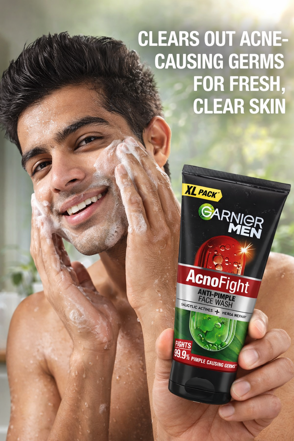 Garnier Men AcnoFight Anti Pimple Face Wash with Salicylic Actives | Acne Control Face Wash for Men