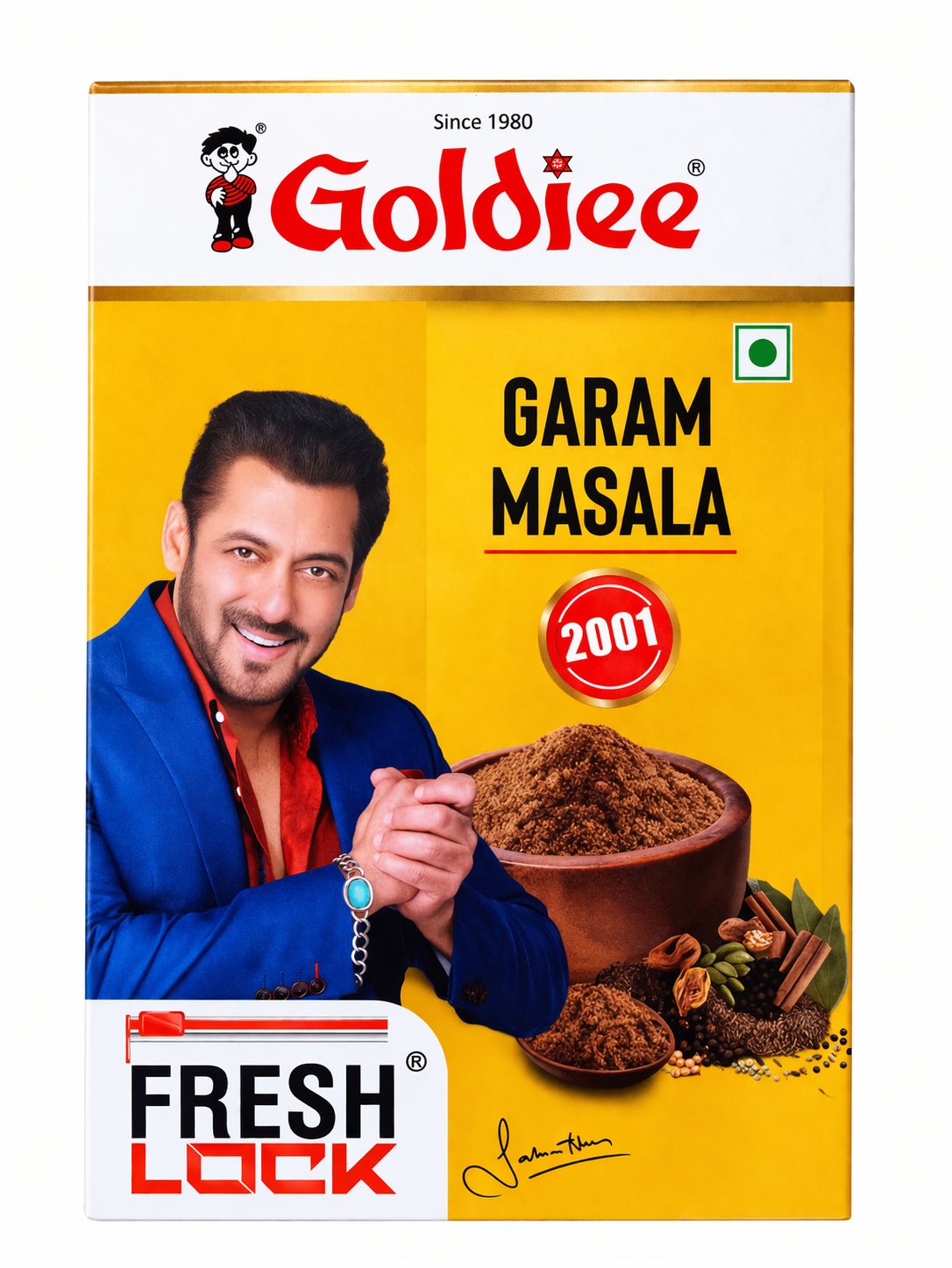 Goldiee Garam Masala Powder, Fresh Lock Aromatic Indian Spice Blend, Premium Quality Masala for Curry, Sabzi & Biryani, Rich Flavor & Aroma, Vegetarian