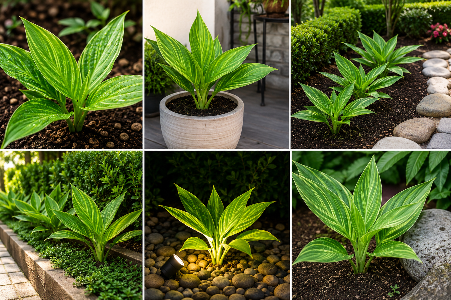Green Variegated Leaf Plant Live Indoor & Outdoor Plant | Decorative Tropical Foliage Plant for Home Garden, Balcony & Pots | Easy Maintenance Ornamental Plant