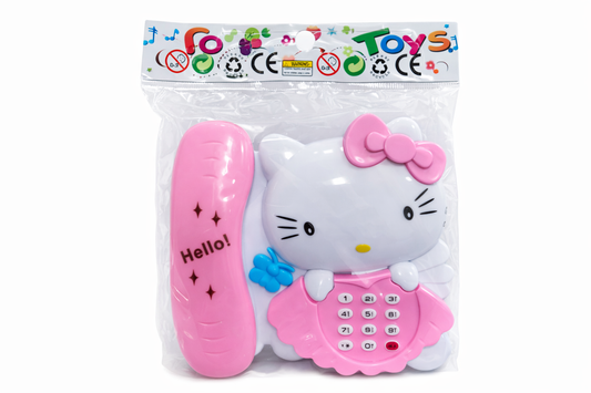 Hello Kitty Toy Phone for Kids, Musical Pretend Play Telephone with Light-Up Buttons, Soft Sounds & Cute Ringtones, Battery Operated Toy Phone for Girls & Boys (3+ Years)