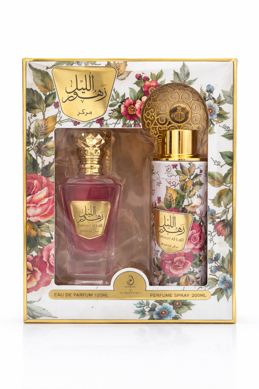Premium Arabic Perfume Gift Set – Zahoor Al Lail Eau De Parfum (100ml) + Perfume Spray (200ml)