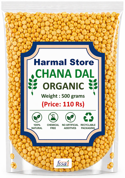 Harmal Store Organic Chana Dal 500g | Premium Split Bengal Gram | 100% Natural, Chemical-Free | Protein-Rich Dal for Daily Cooking