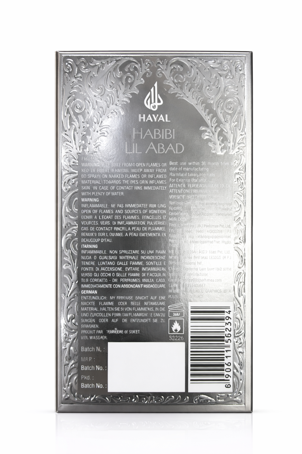 Premium Arabic Perfume Eau De Parfum – Long-Lasting Oud Inspired Fragrance for Men & Women – Luxury Metallic Bottle with Gift Box – Rich Middle Eastern Scent (Habibi Lil Abad)