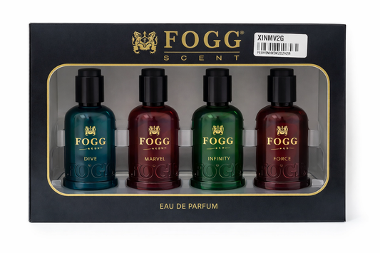 FOGG Scent Eau De Parfum Gift Set for Men | 4 x 30ml Perfume Combo | Dive, Marvel, Infinity & Force | Long-Lasting Premium Fragrance Collection