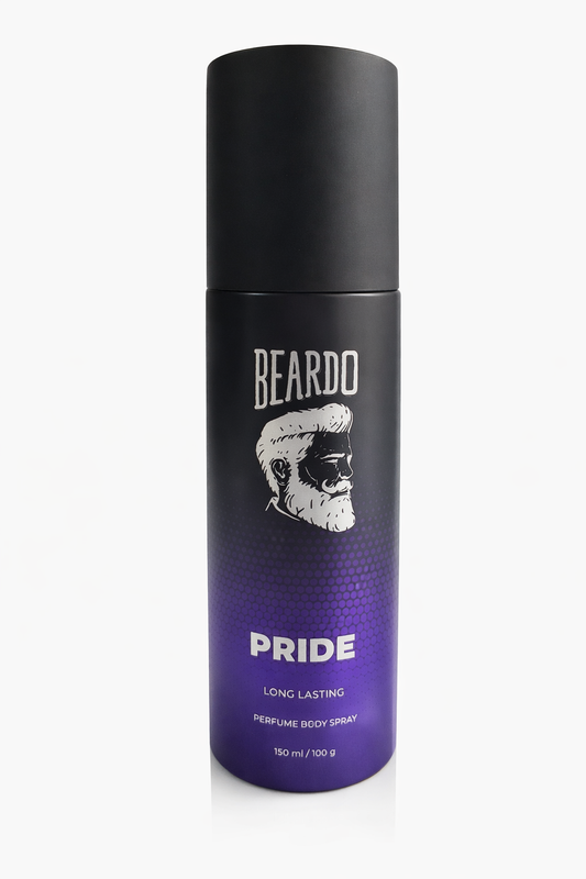 Beardo Pride Perfumed Body Spray for Men, Long Lasting Bold & Energetic Fragrance, Gas-Free Formula, Skin Friendly Daily Use Perfume Spray – 150 ml