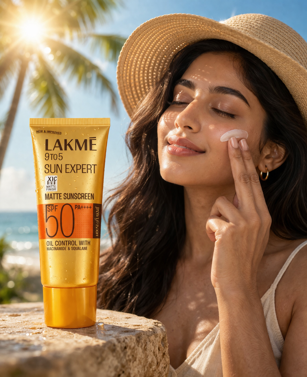 Lakmé 9to5 Sun Expert Matte Sunscreen SPF 50 PA++++ with Niacinamide & Squalane, Oil Control Lightweight Sunscreen