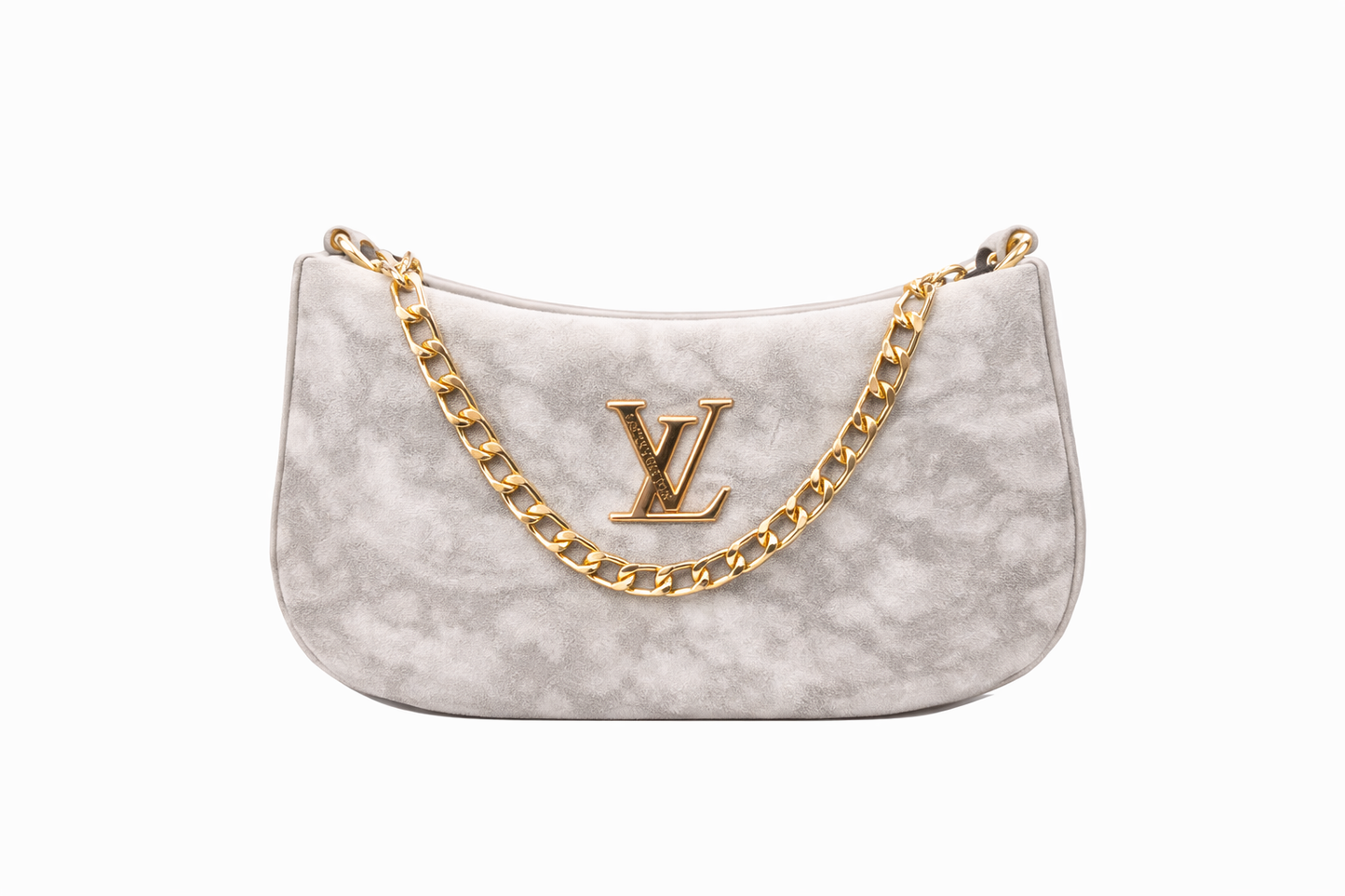 Women’s Faux Suede Shoulder Bag with Gold Chain Strap | Soft Designer-Style Handbag with Inner Zip Pocket | Elegant Party, Casual & Evening Purse