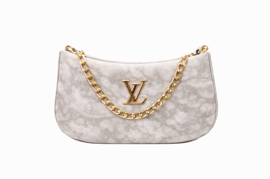 Women’s Faux Suede Shoulder Bag with Gold Chain Strap | Soft Designer-Style Handbag with Inner Zip Pocket | Elegant Party, Casual & Evening Purse