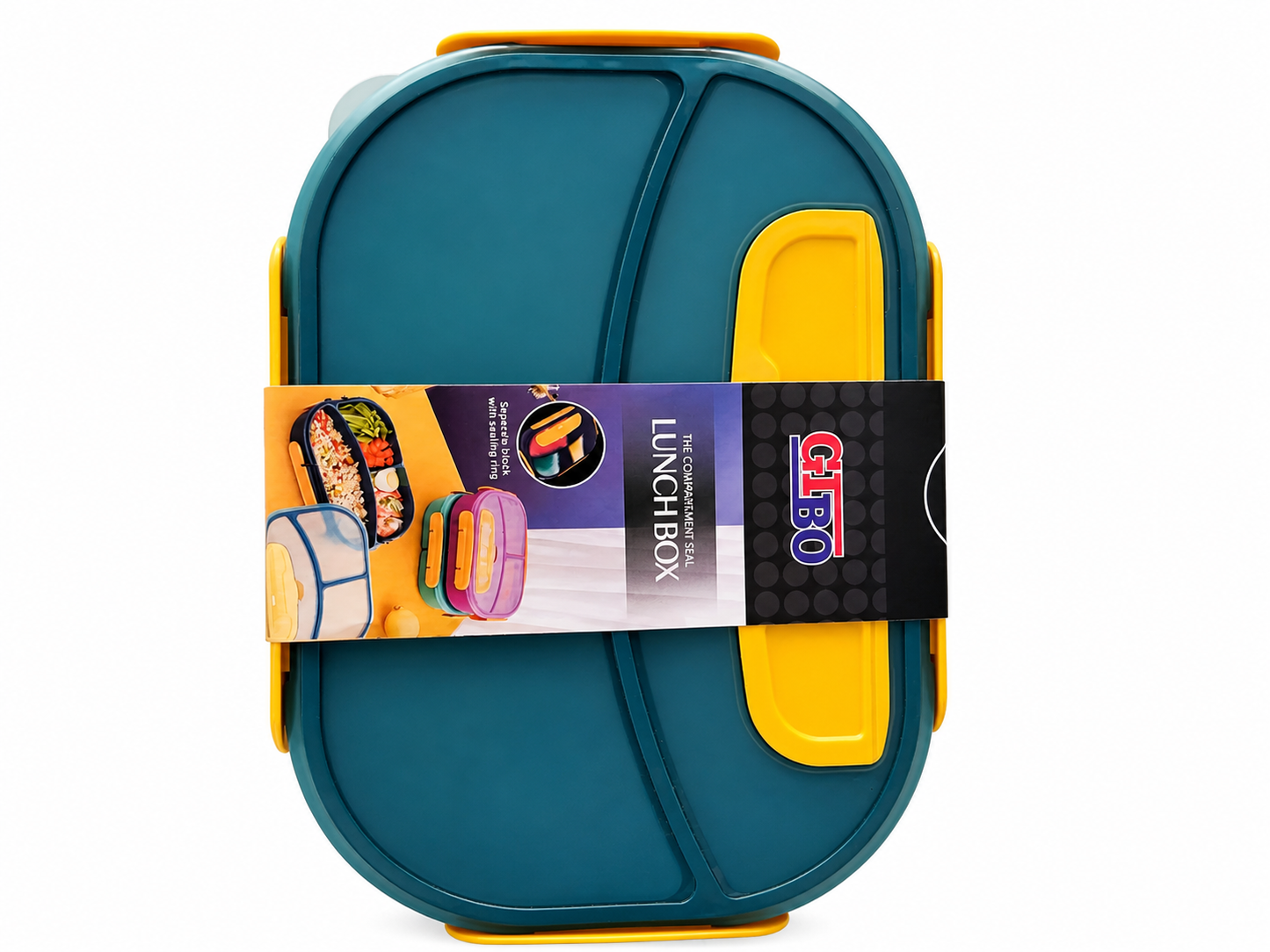 GIBO Leak-Proof Bento Lunch Box for Kids & Adults – 4 Compartment Meal Prep Container with Removable Bowls – BPA-Free, Microwave & Dishwasher Safe