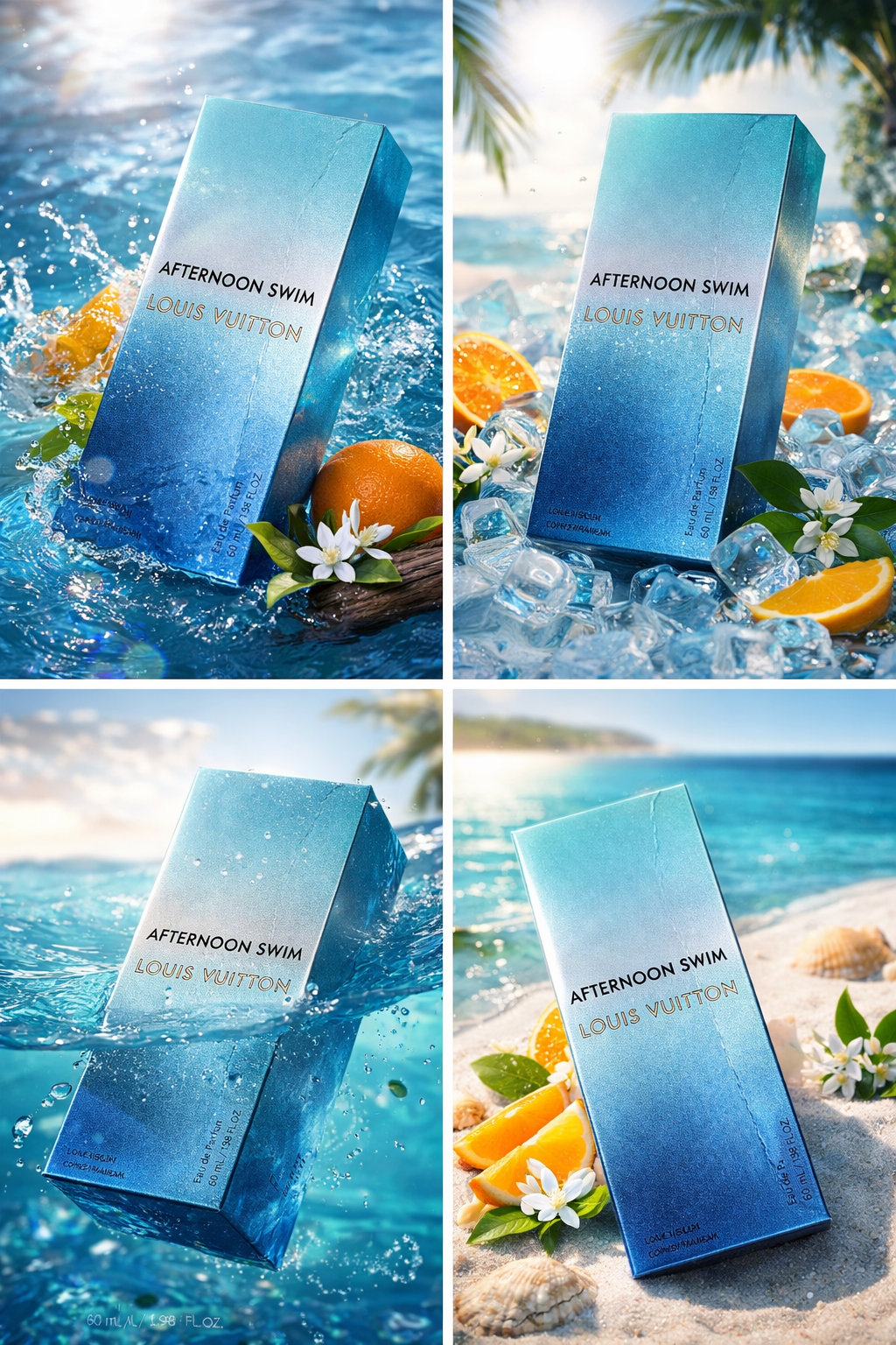 Louis Vuitton Afternoon Swim Eau De Parfum, Luxury Aquatic Citrus Aromatic Perfume with Mandarin, Amber & Musk Notes, 60ml