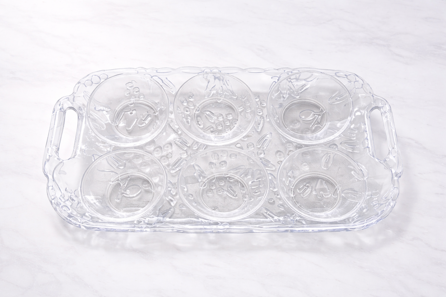 Transparent Premium Tea Serving Set with Handles | Lightweight, Durable & Easy to Clean | Perfect for Guests, Home & Office