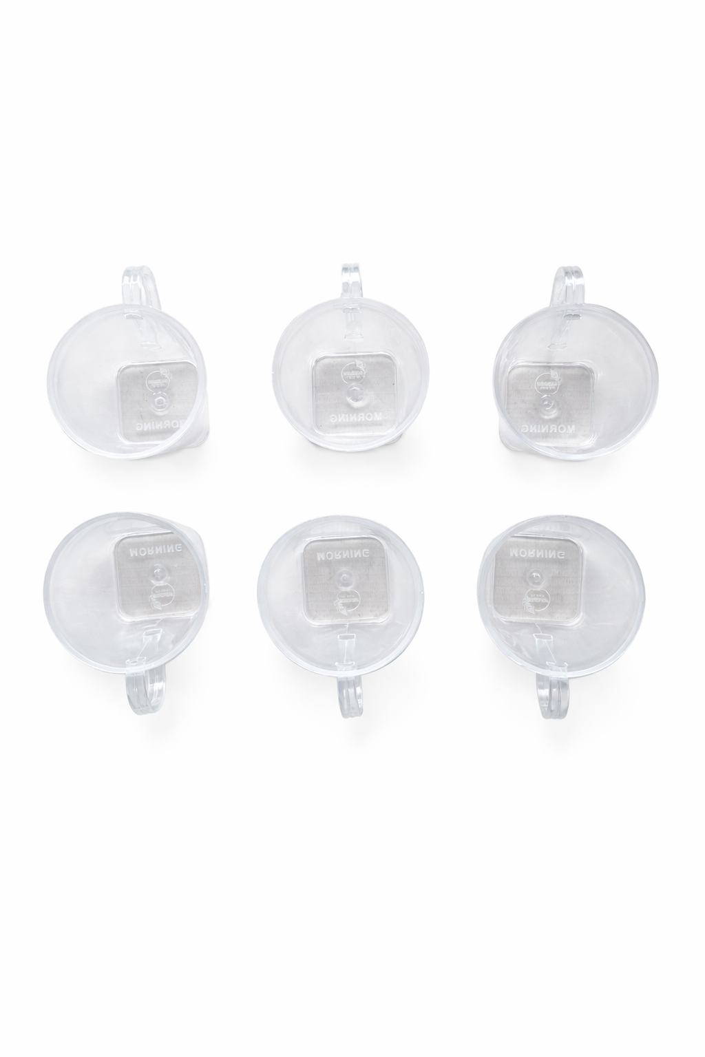 Clear Plastic Tea Cups Set of 6 (100ml Each) | Transparent Lightweight Cups with Handle | Durable & Easy to Clean | Tea, Coffee & Beverage Serving Cups for Home & Office