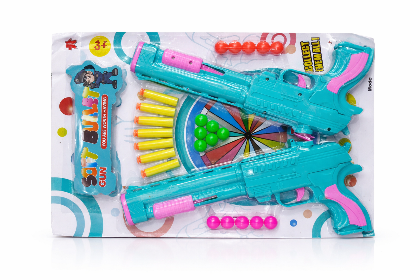 Kids Toy Gun Set with Soft Foam Bullets & Balls | 8 Piece Shooting Toy Gun Kit for Boys & Girls